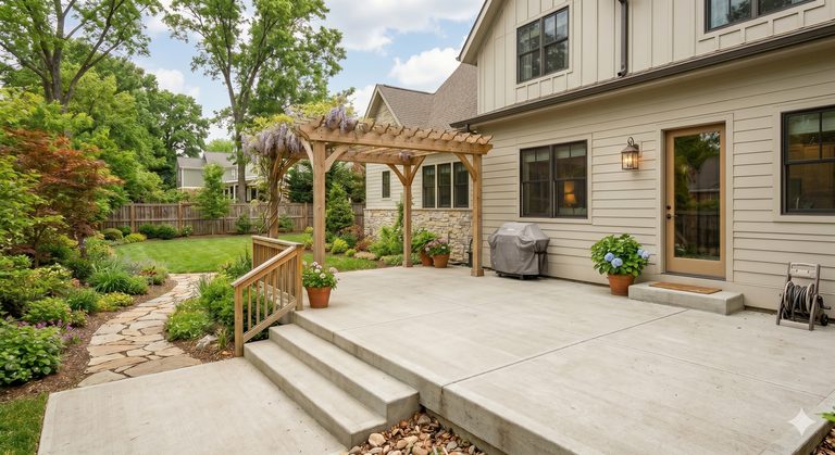 Custom concrete patio installation in Nashville, TN